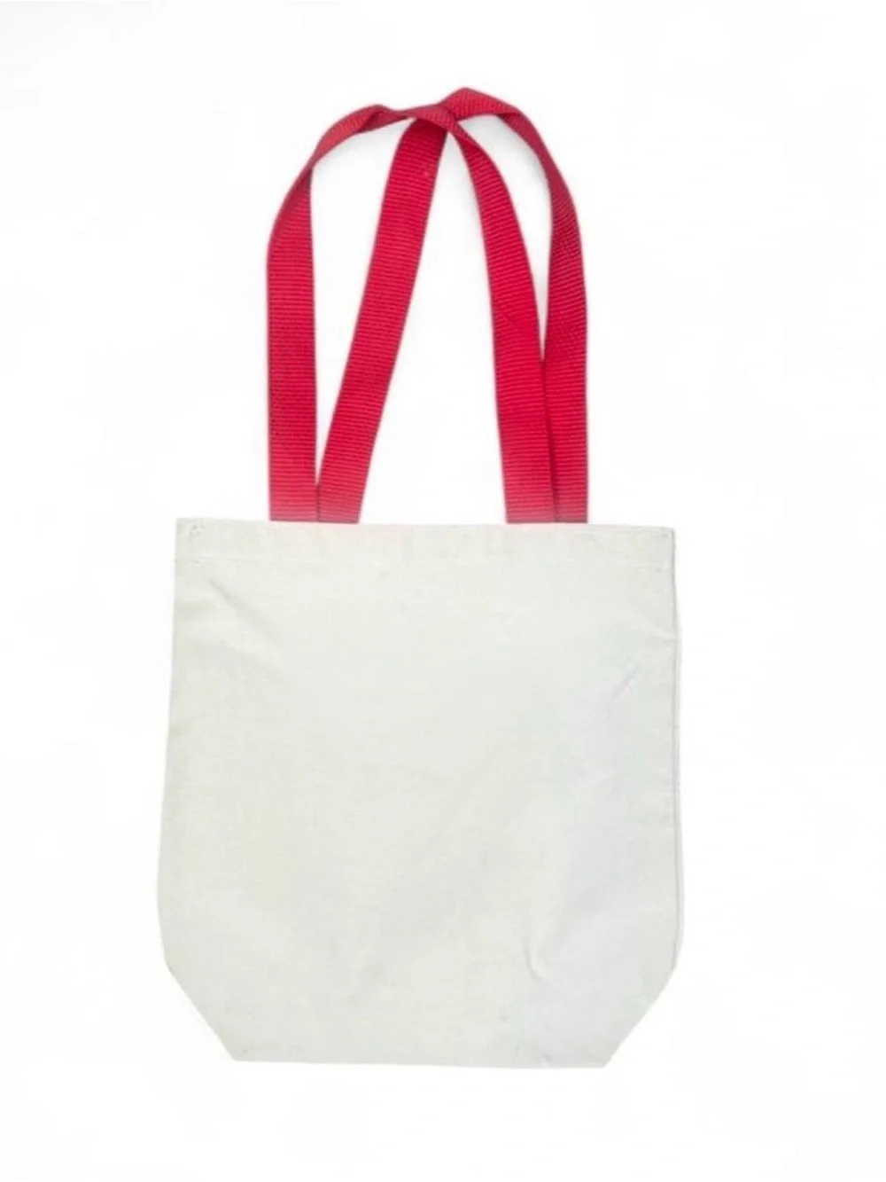 Neiman Marcus Vintage Cream Canvas Tote with Red Handles Red Logo& Gray Stripes
